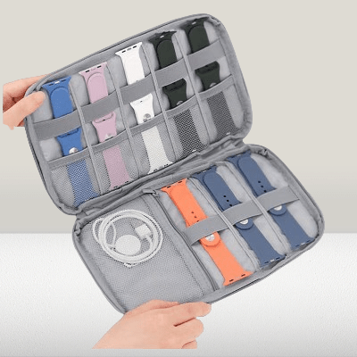 Sangle sacoche - WatchStrapCase™ - Gris - Rangement Précieux